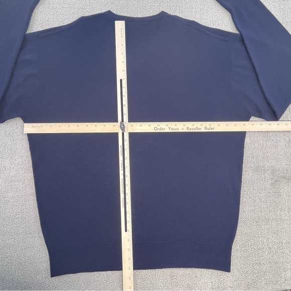 Glenbrae Sweater Adult Extra Large Blue V-Neck Lambs Wool Pullover Preppy Men - Picture 9 of 13